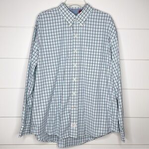 Izod Blue Plaid Long Sleeve Button Down Men’s Shirt Size XXL